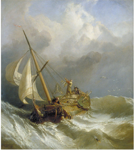 Clarkson Frederick Stanfield, "A Dutch Dogger Carrying Away her Sprit; On the Dogger Bank," 1846, collection Victoria and Albert Museum, London